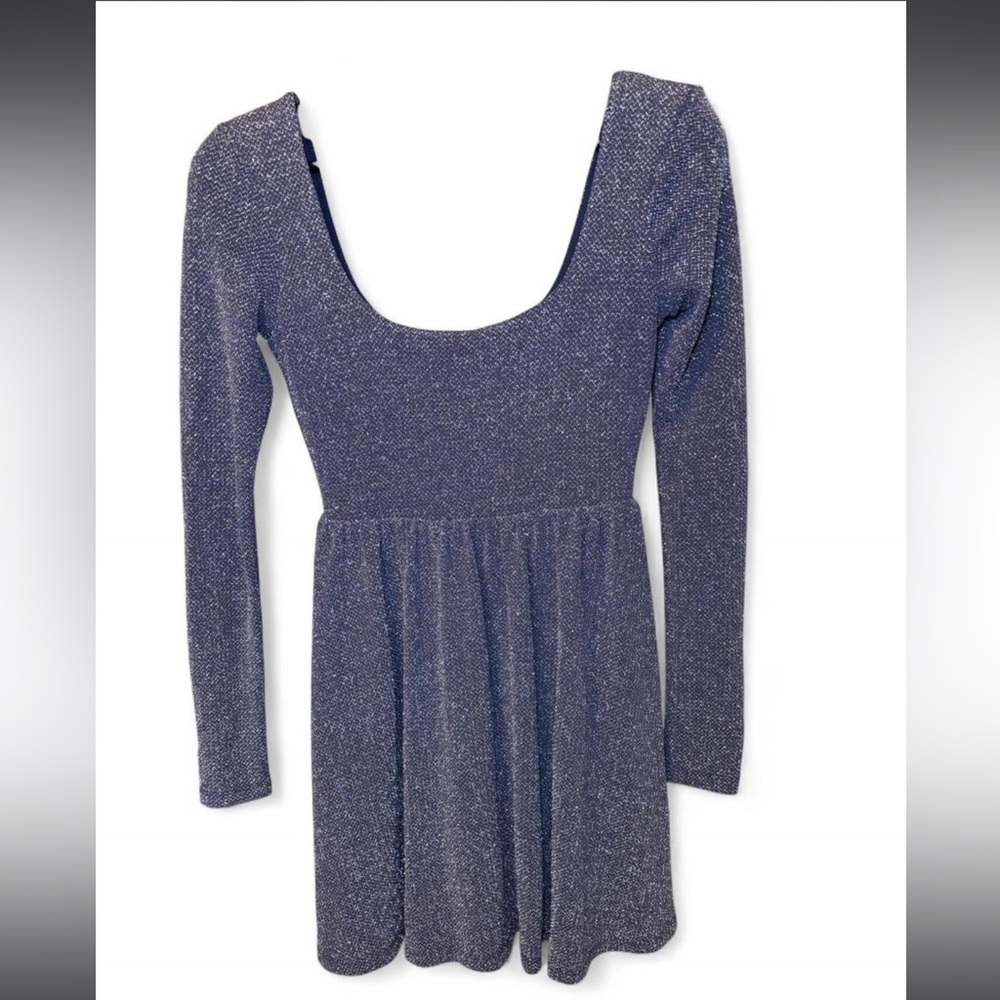 Free People Navy Sparkle Scoop Neck Dress